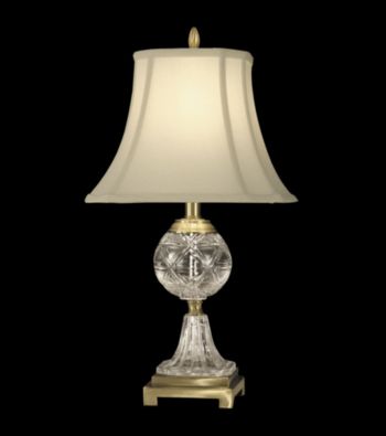 Dale Tiffany Cream Fabric Shade Crystal Table Lamp