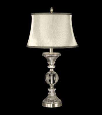 Dale Tiffany Silver Fabric Shade Crystal Table Lamp