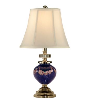 Dale Tiffany Art Glass Blue And Cream Base Table Lamp