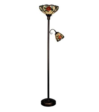 Dale Tiffany Peony Torchiere With Side Light
