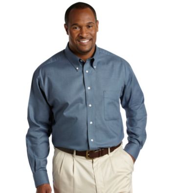 Oak Hill® Men's Big & Tall Continuous Comfort® Blue Grid Sport Shirt
