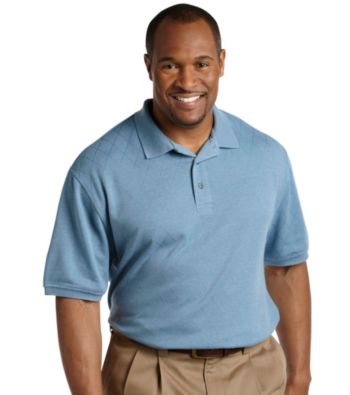 Oak Hill® Men's Big & Tall Diamond Mercerized Wicking Polo