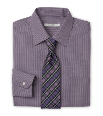 Geoffrey Beene® Men's Big & Tall Neat Sateen Eggplant Dress Shirt