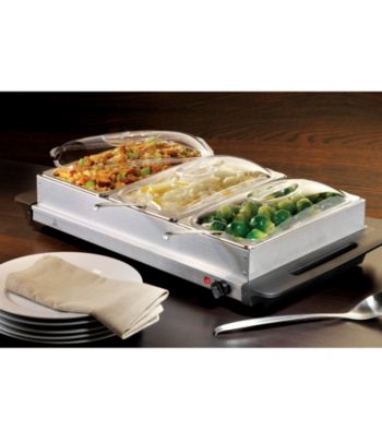 Nostalgia Electrics® Three-Station Buffet Server And Warming Tray™