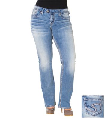 Silver Jeans Co. Plus Size Tuesday Low-Rise Indigo Wash Bootcut Jeans