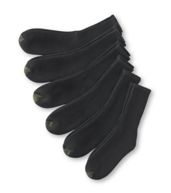 GOLD TOE® Men's 6 Pack Black Ultra Terry Crew Socks