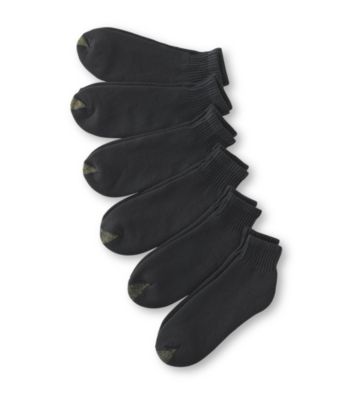 GOLD TOE® Men's 6 Pack Black Ultra Terry Quarter Socks