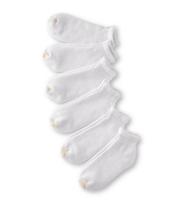 GOLD TOE® Men's 6 Pack White Ultra Terry Quarter Socks