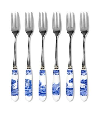 Spode® Set of 6 Blue Italian Pastry Forks