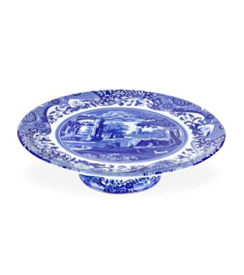 Spode® Blue Italian Footed Cake Plate