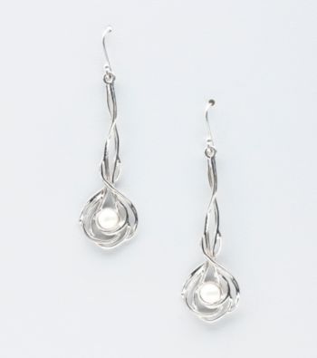 Hagit Gorali Sterling Silver Elongated Drop Earrings
