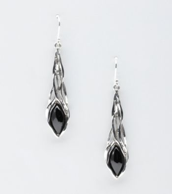 Hagit Gorali Sterling Silver Stone Drop Earrings - Black