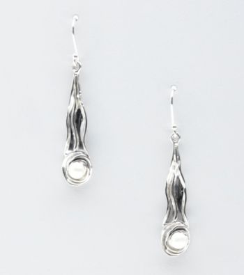 Hagit Gorali Sterling Silver Scroll Elongated Drop Earrings