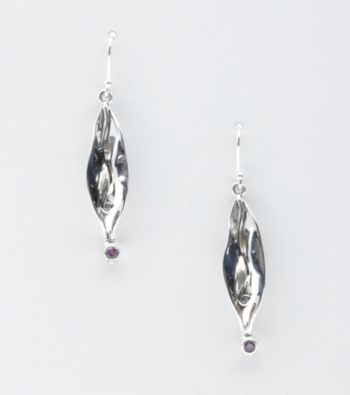 Hagit Gorali Sterling Silver Liquid Petal Earrings - Amethyst