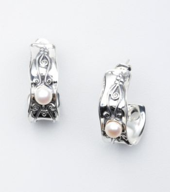 Hagit Gorali Sterling Silver Bold Hoop Earrings