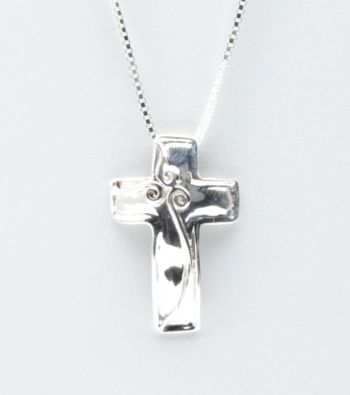 Hagit Gorali Sterling Silver Bold Shiny Cross Necklace
