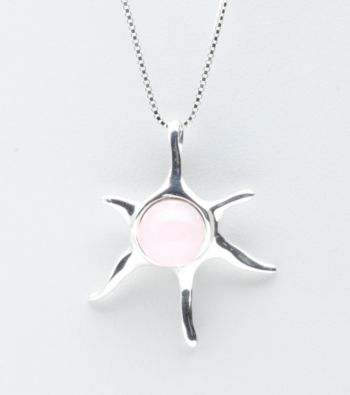 Hagit Gorali Sterling Silver Starburst Pendant Necklace - Pearl