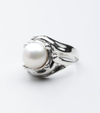 Hagit Gorali Sterling Silver Organic Pearl Ring