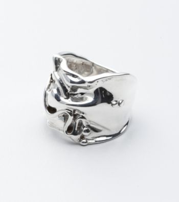 Hagit Gorali Sterling Silver Wide Band Ring