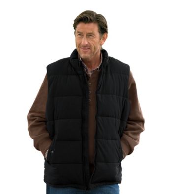Oak Hill® Men's Big & Tall Black Microfiber Flannel-Lined Vest