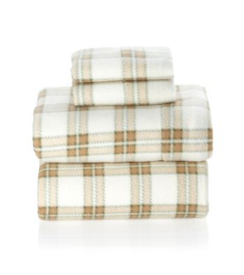 LivingQuarters Antique Plaid Fleece Sheet Set