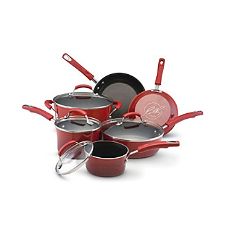 Rachael Ray® Porcelain Hard Enamel II Nonstick 10-pc. Red Cookware Set + Choose you FREE Gift see offer details