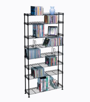 Atlantic Maxsteel 8 Tier Black Wire Multimedia Storage Rack