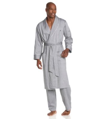 Nautica® Men's Anthracite Captain's Herringbone Robe
