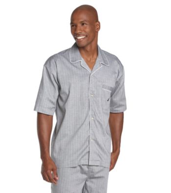 Nautica® Men's Anthracite Captain's Herringbone Camp Shirt