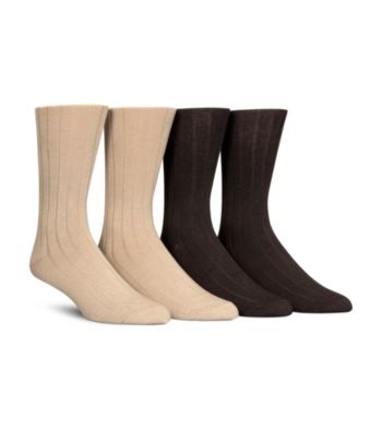 Calvin Klein Men's 4-Pack Ribbed Assorted Tan Socks