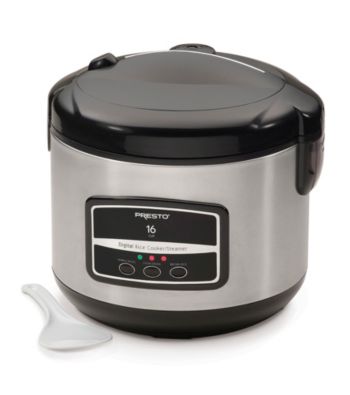 Presto® 16-Cup Digital Stainless Steel Rice Cooker/Steamer