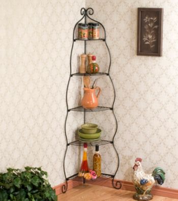 Holly & Martin™ Oakley Black Corner Etagere (Baker's Rack)