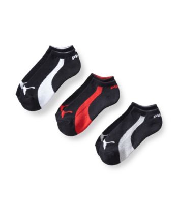 PUMA® Boys' 3-pk. Black No-Show Logo Socks