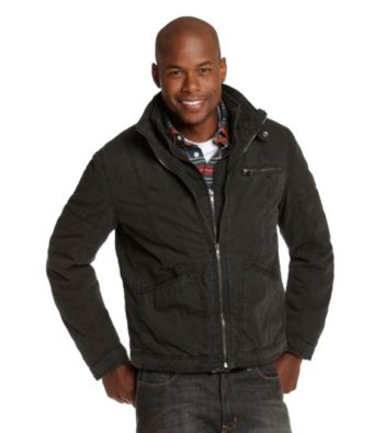 R&O Men's Slate Double Collar Hipster Jacket