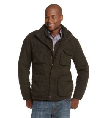 R&O Men's Brown Double Collar Hipster Jacket