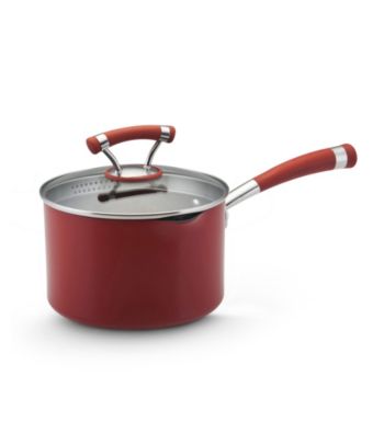 Circulon® Contempo® 3-Quart Red Covered Straining Saucepan