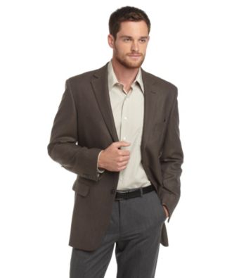 Geoffrey Beene® Men's Brown and Charcoal Check Sportcoat