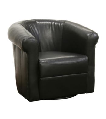 Baxton Studios Julian Black Faux Leather Chair with 360 Degree Swivel