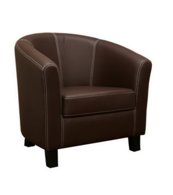 Baxton Studios Elijah Dark Brown Faux Leather Chair
