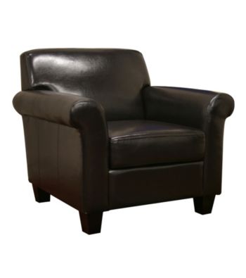 Baxton Studios Atticus Brown Faux Leather Chair