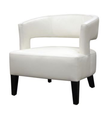 Baxton Studios White Lemoray Leather Chair