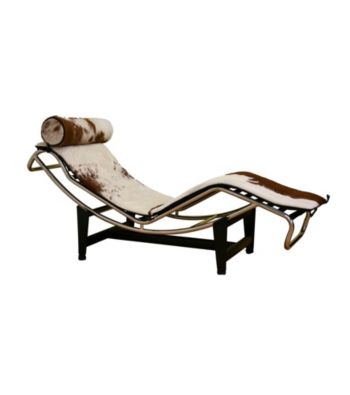 Baxton Studios Pony Skin Chaise Le Corbusier Chair