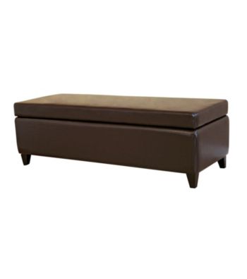 Baxton Studios Alonso Rectangle Leather Storage Ottoman