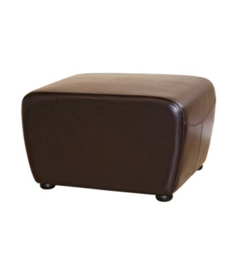 Baxton Studios Nathaniel Square Leather Ottoman