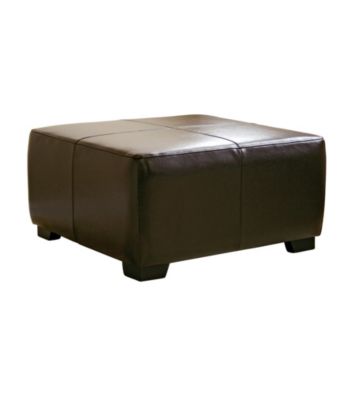 Baxton Studios Hortensio Square Leather Ottoman