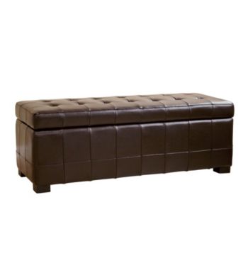 Baxton Studios Parolles Tufted Leather Storage Ottoman Bench