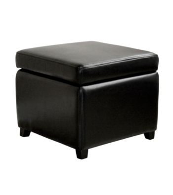 Baxton Studios Pisanio Square Leather Storage Ottoman