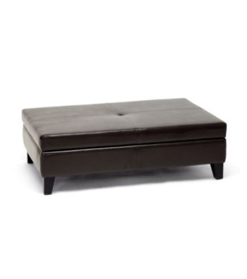 Baxton Studios Prospero Leather Storage Ottoman