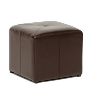 Baxton Studios Pebbles Cube Faux Leather Ottoman