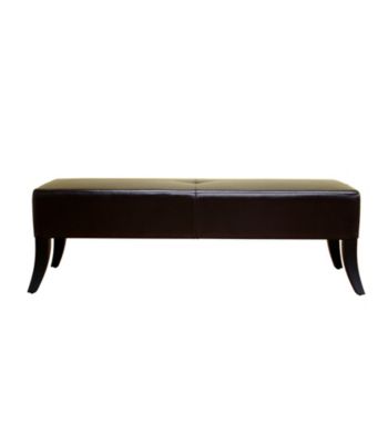 Baxton Studios Dark Brown Linus Leather Bench